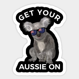 Get Your Aussie On Sticker